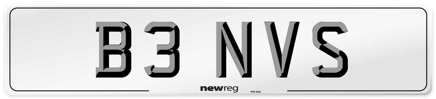 B3 NVS Number Plate from New Reg